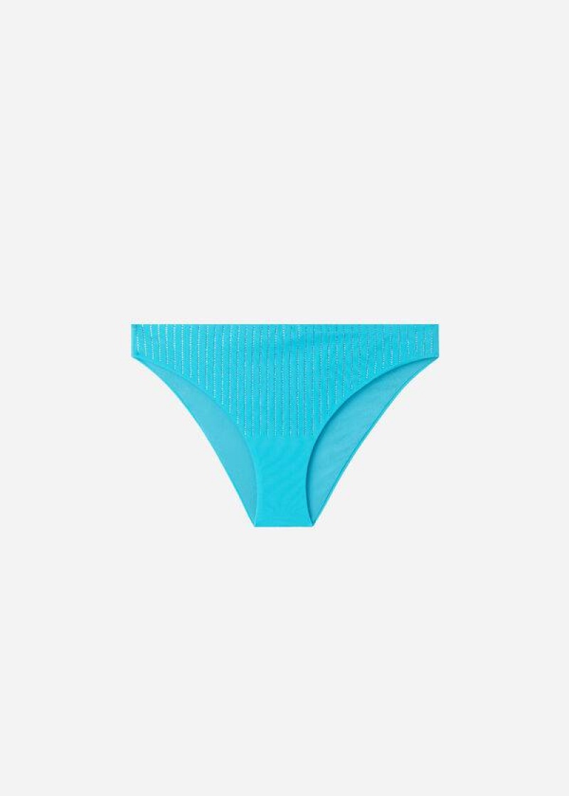 Calzedonia Rhinestone Shanghai Women's Bikini Bottoms Turquoise Green | CA 2669FM