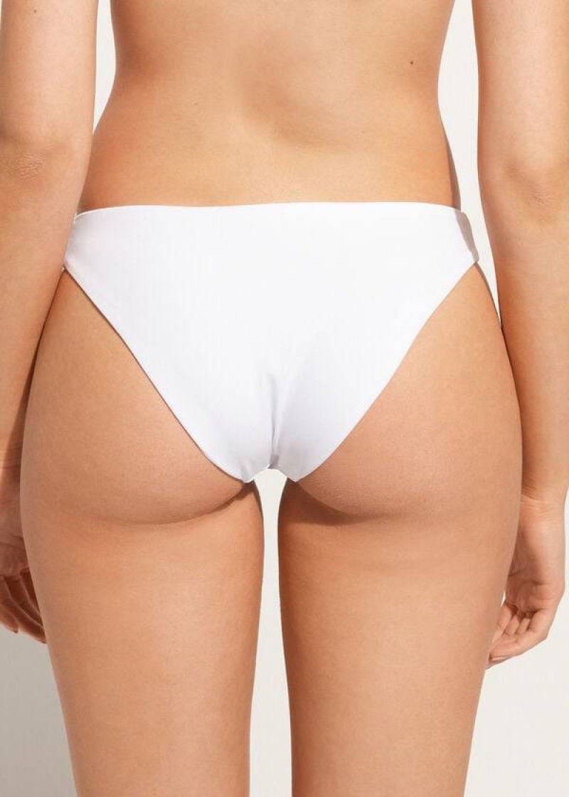 Calzedonia Rhinestone Shanghai Women's Bikini Bottoms White | CA 2668GL