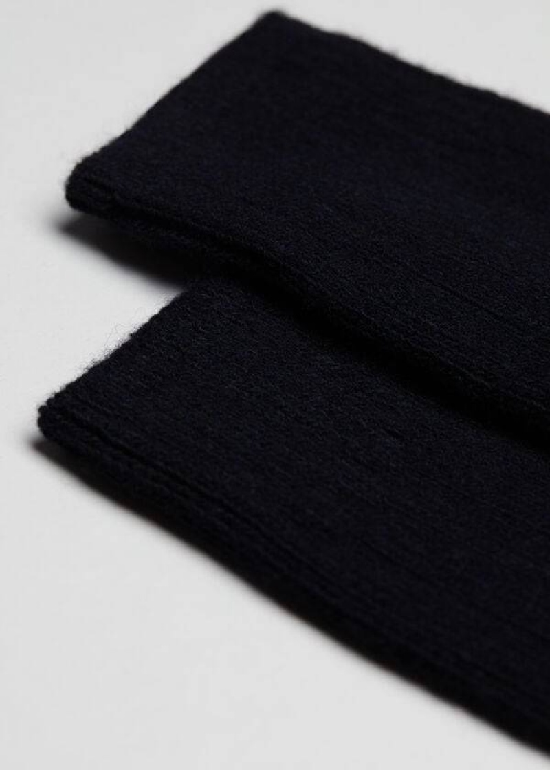 Calzedonia Ribbed Crew with Wool and Cashmere Men's Socks Blue | CA 1373BC