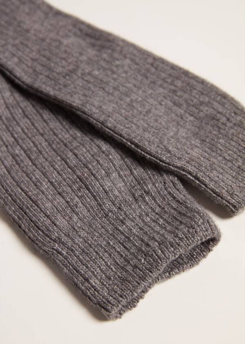 Calzedonia Ribbed Long with Wool and Cashmere Women's Socks Grey | CA 1936GL