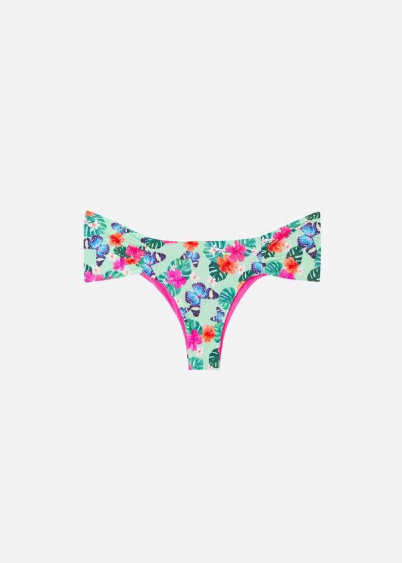 Calzedonia Ruffled Brazilian Malibu Women's Bikini Bottoms Multicolor | CA 2662XF