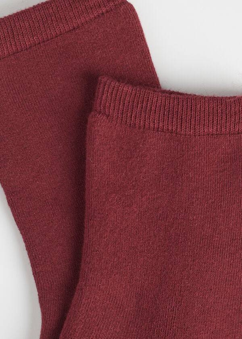 Calzedonia Short Cotton Thermal Women's Socks Red | CA 1700DN