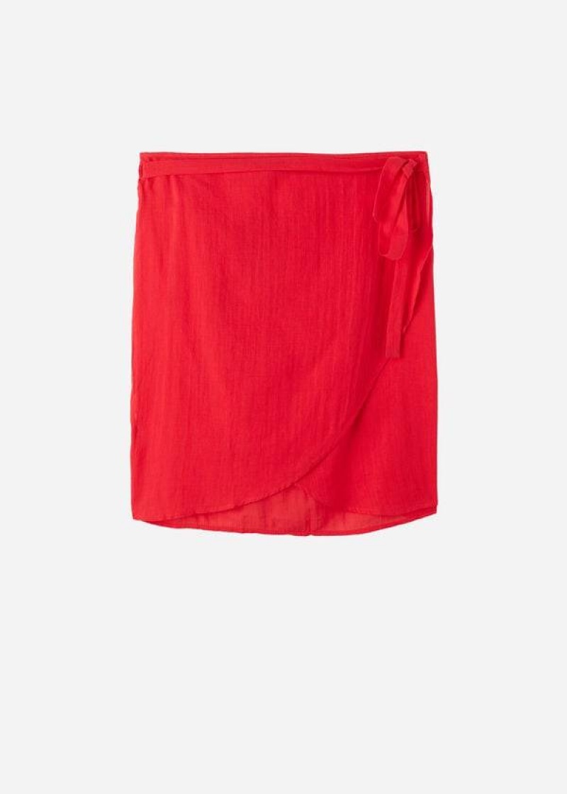 Calzedonia Short Wrap Sarong Women's Cover Ups Red | CA 2051MA