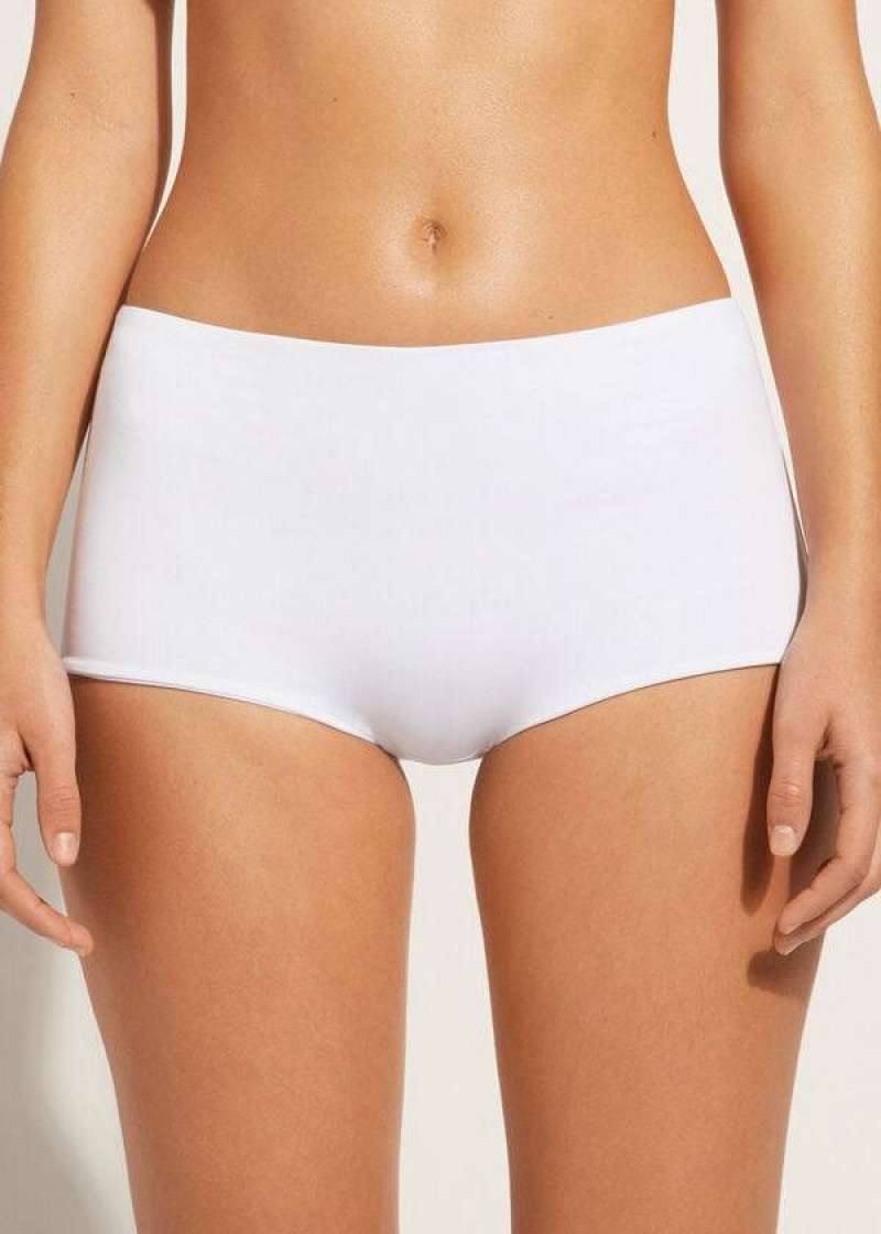 Calzedonia Shorts Indonesia Eco Women\'s Bikini Bottoms White | CA 2636EX