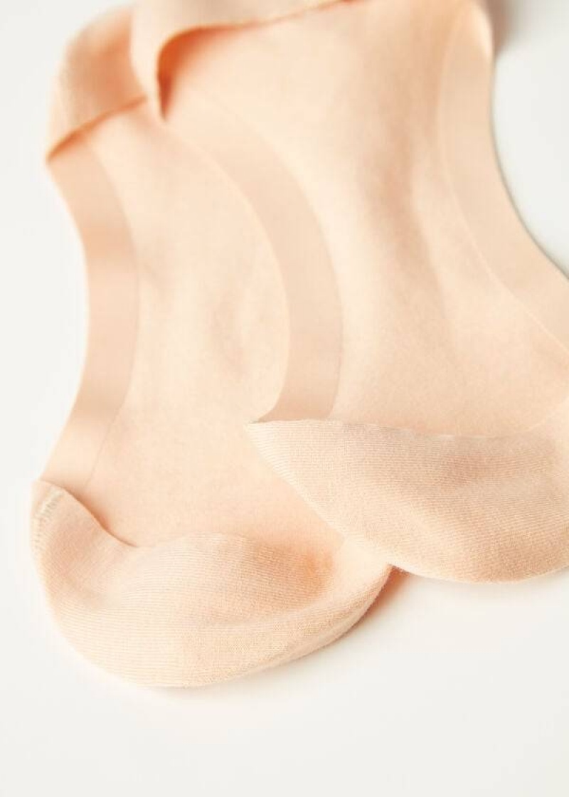 Calzedonia Side Cut Invisible Women's Socks Beige | CA 1971BC