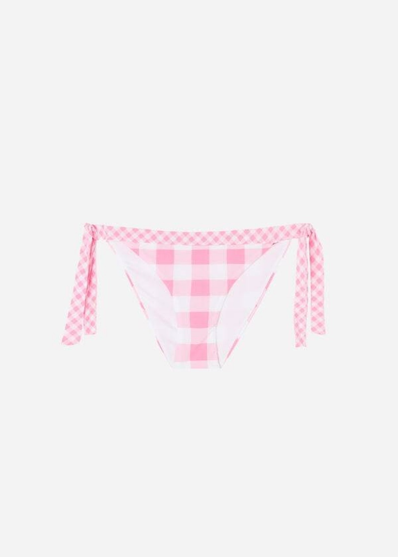 Calzedonia Side Tie Lione Women's Bikini Bottoms Pink | CA 2628AP