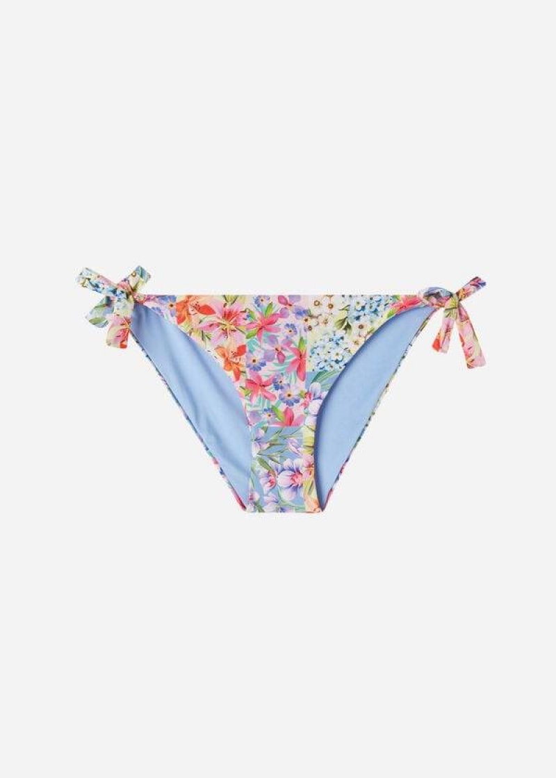 Calzedonia Side Tie Minorca Eco Women's Bikini Bottoms Multicolor | CA 2626DN