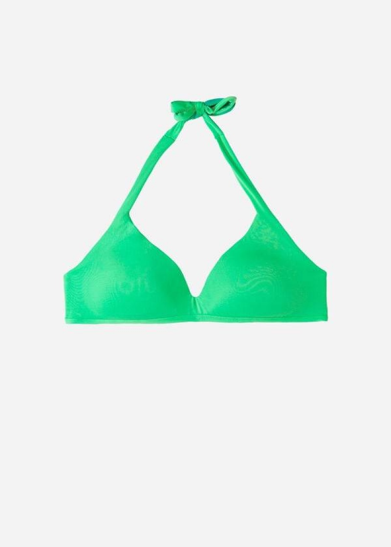 Calzedonia Soft Padded Triangle Indonesia Women's Bikini Tops Green | CA 2226LH