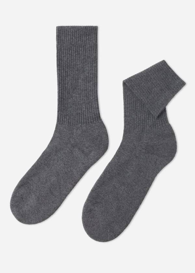 Calzedonia Sport Long Men's Socks Grey | CA 1401MA