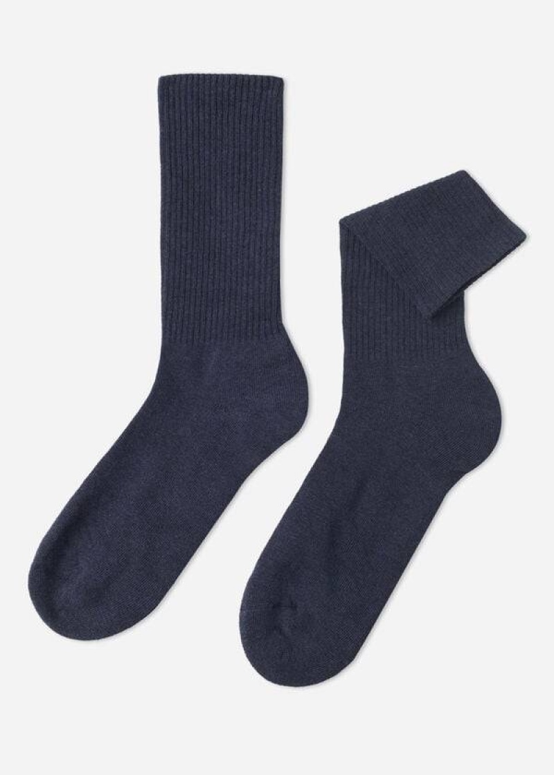 Calzedonia Sport Long Men's Socks Navy | CA 1400NB