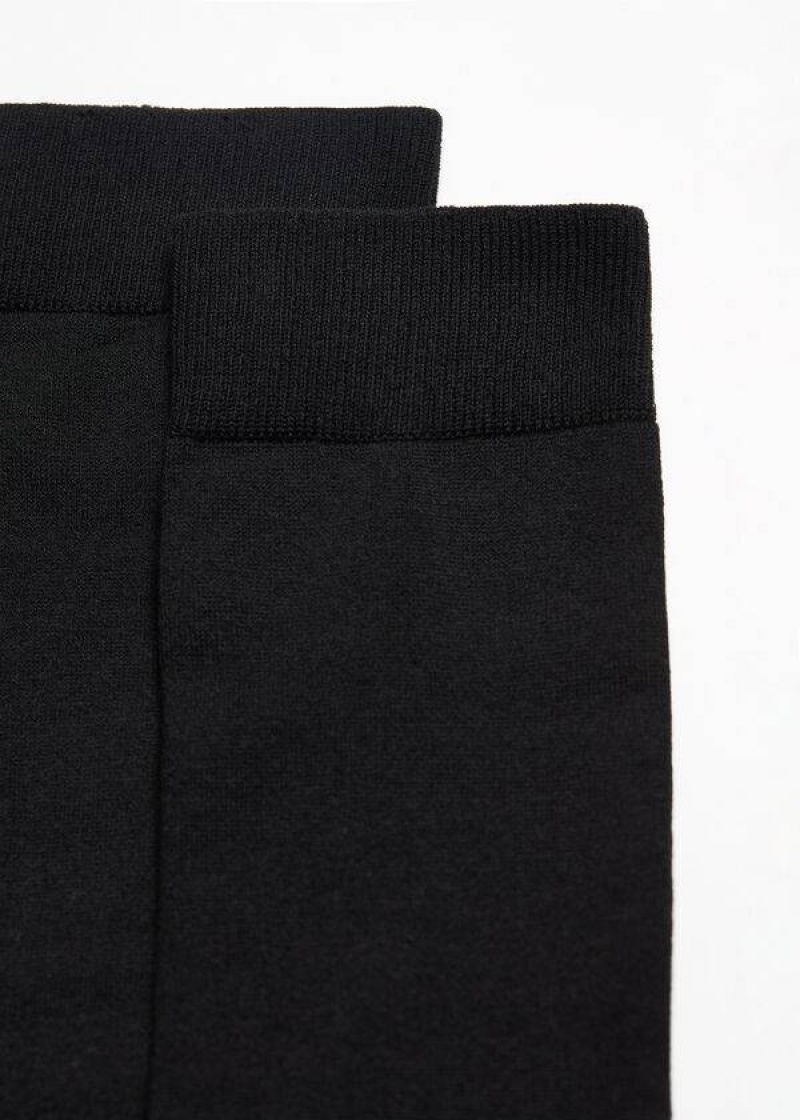 Calzedonia Stretch Cotton Long Men's Socks Black | CA 1417HK