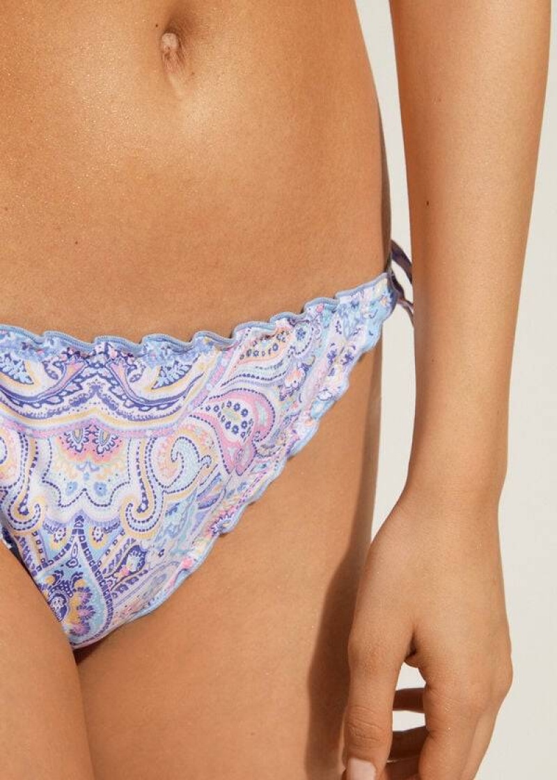 Calzedonia String Amalfi Women's Bikini Bottoms Blue | CA 2614BC