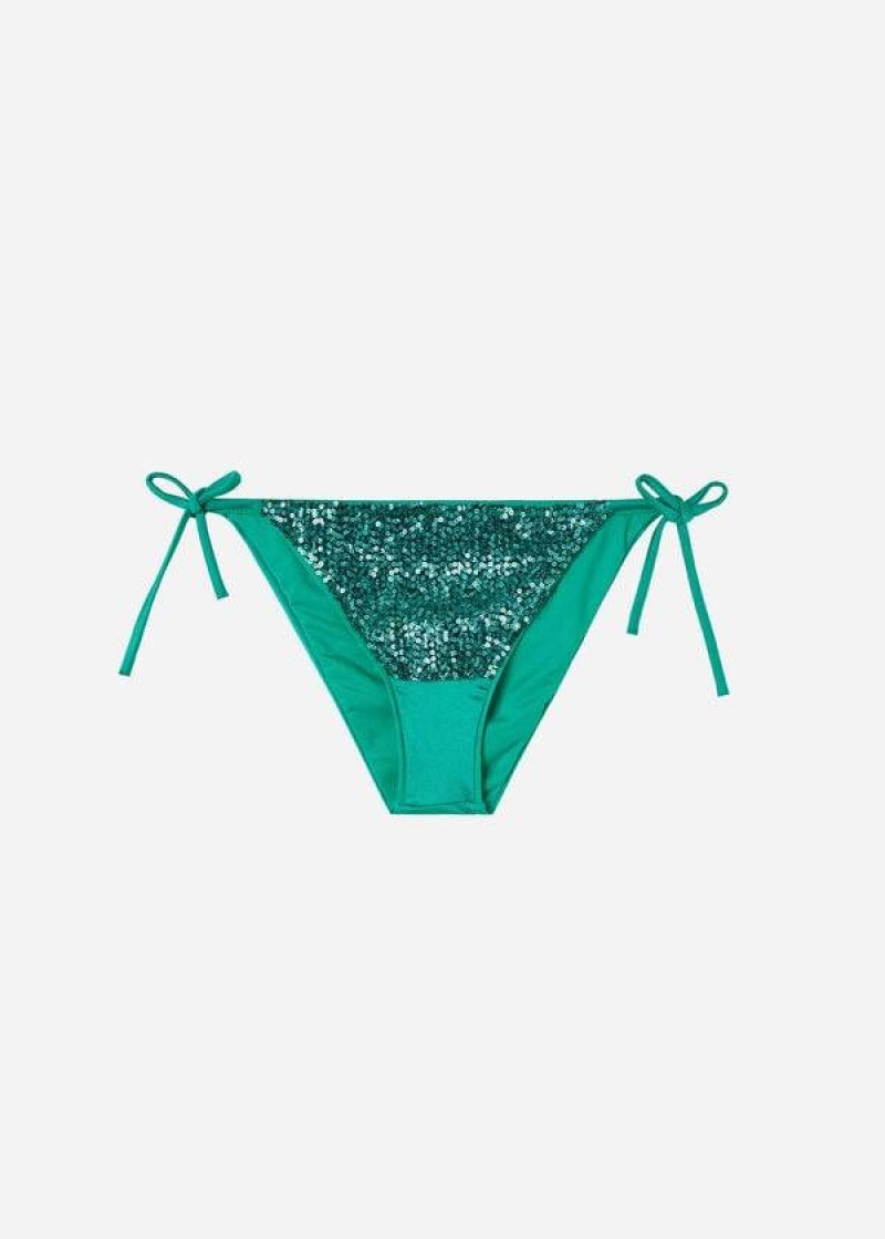 Calzedonia String Cannes Women's Bikini Bottoms Green | CA 2607TV