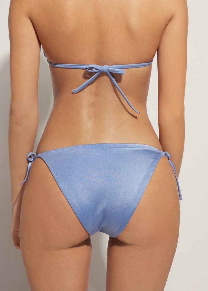 Calzedonia String Cannes Women's Bikini Bottoms Blue | CA 2605UT