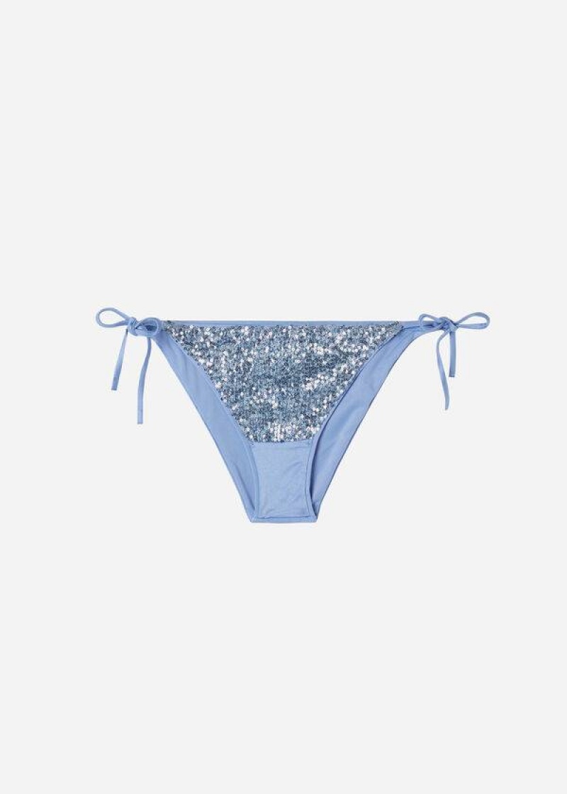 Calzedonia String Cannes Women's Bikini Bottoms Blue | CA 2605UT