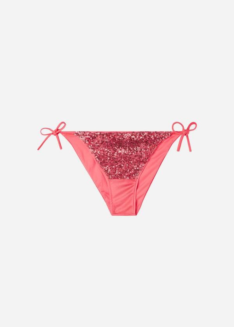 Calzedonia String Cannes Women's Bikini Bottoms Pink | CA 2604IS