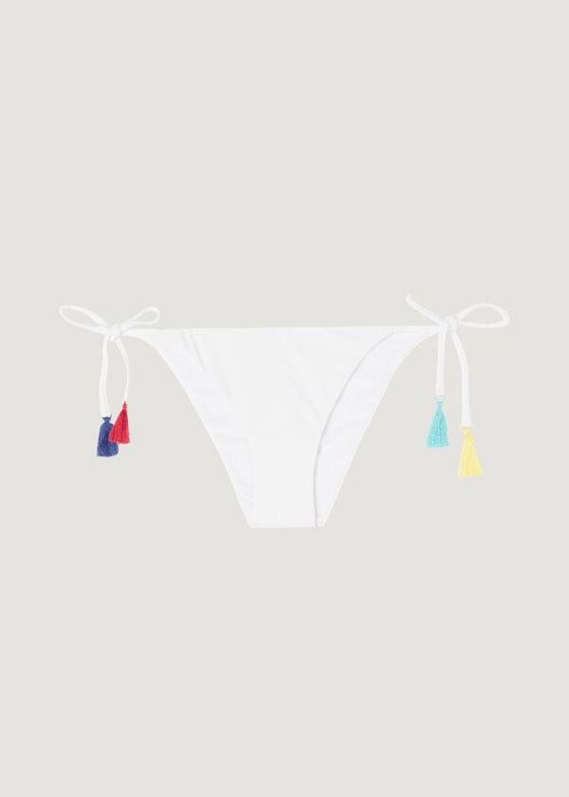 Calzedonia String Delhi Women's Bikini Bottoms White | CA 2602PQ