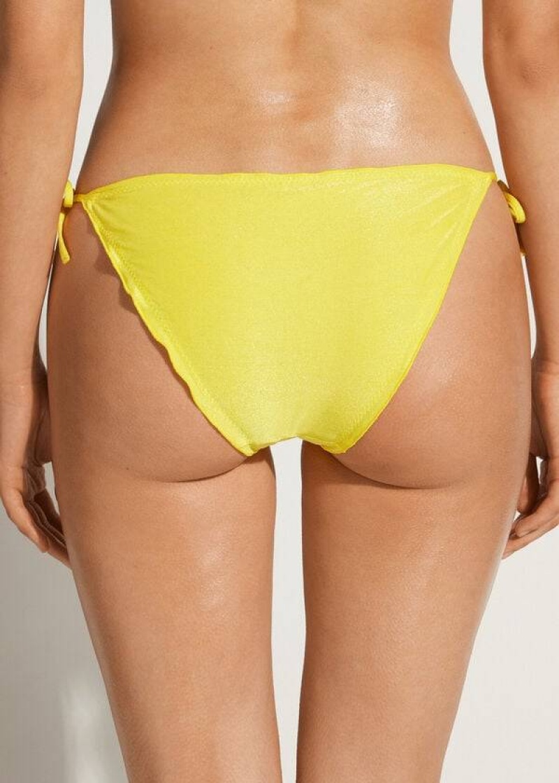 Calzedonia String Formentera Women's Bikini Bottoms Yellow | CA 2598FM