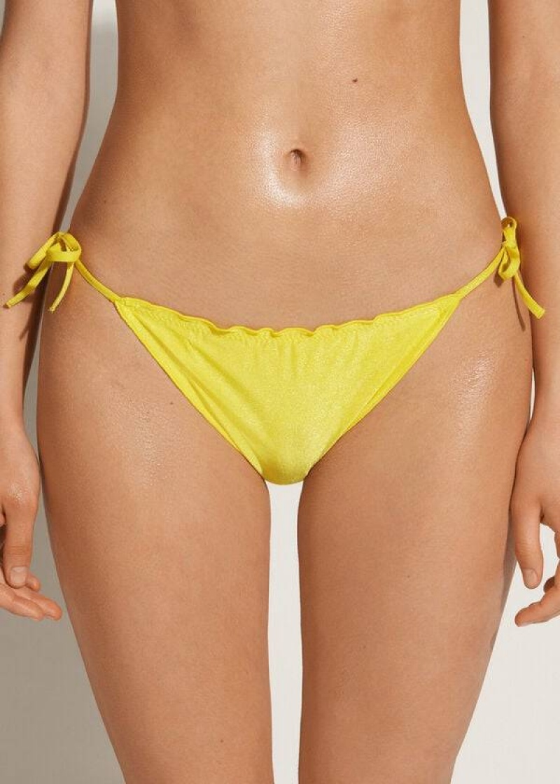 Calzedonia String Formentera Women\'s Bikini Bottoms Yellow | CA 2598FM