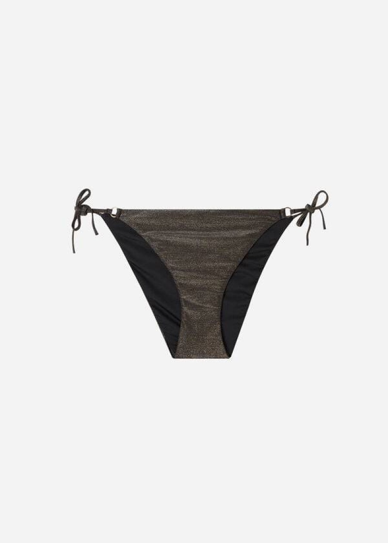 Calzedonia String Hollywood Women's Bikini Bottoms Black | CA 2595JJ