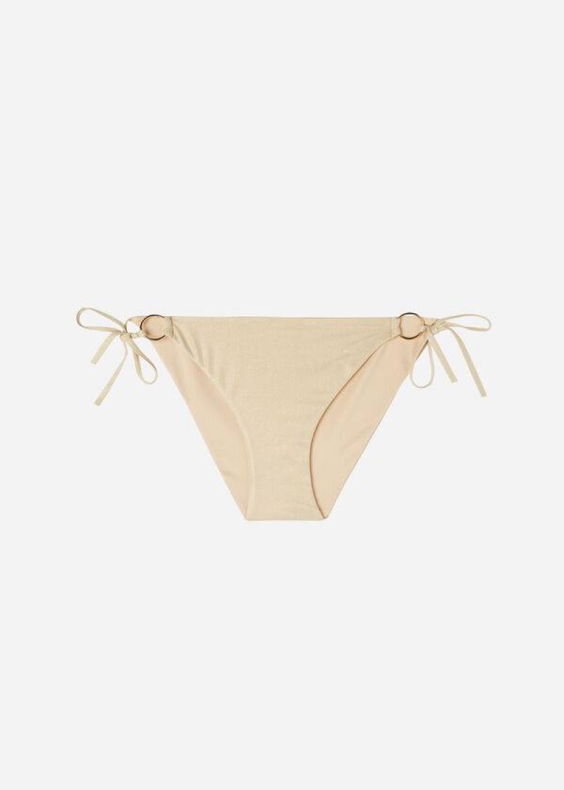 Calzedonia String Tie Abu Dhabi Women's Bikini Bottoms Gold | CA 2571GL