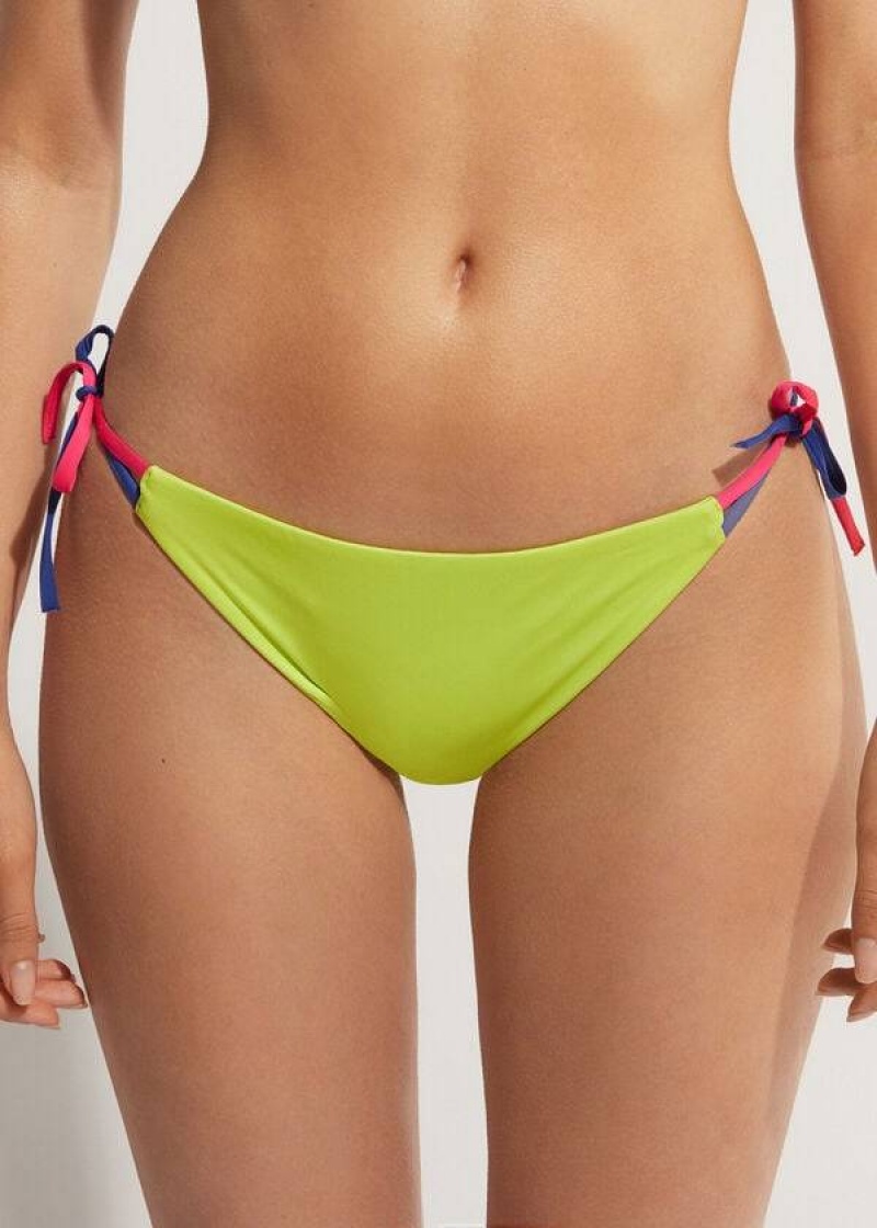 Calzedonia String Tokyo Women\'s Bikini Bottoms Green | CA 2568KI