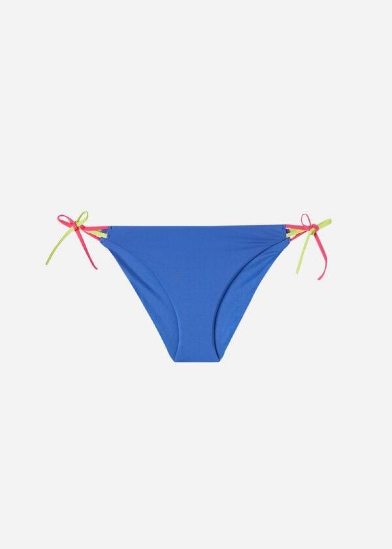 Calzedonia String Tokyo Women's Bikini Bottoms Blue | CA 2566ZG