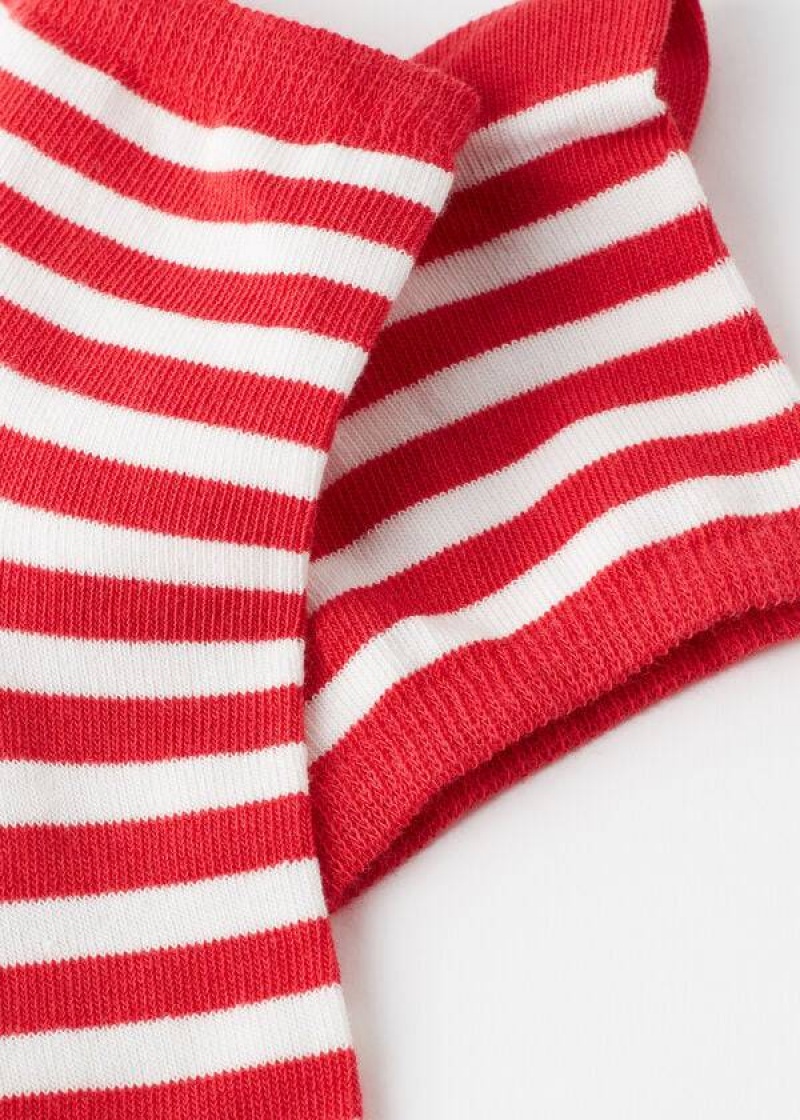 Calzedonia Stripe Patterned Short Women's Socks Red | CA 1644OR