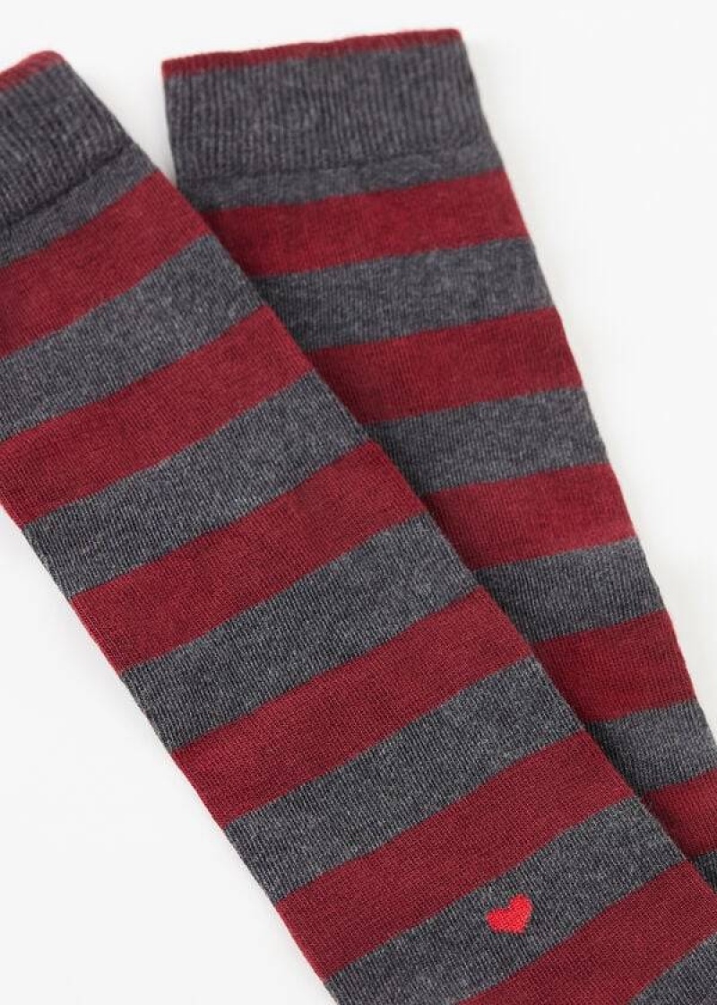 Calzedonia Striped Long Women's Socks Red | CA 1927YU