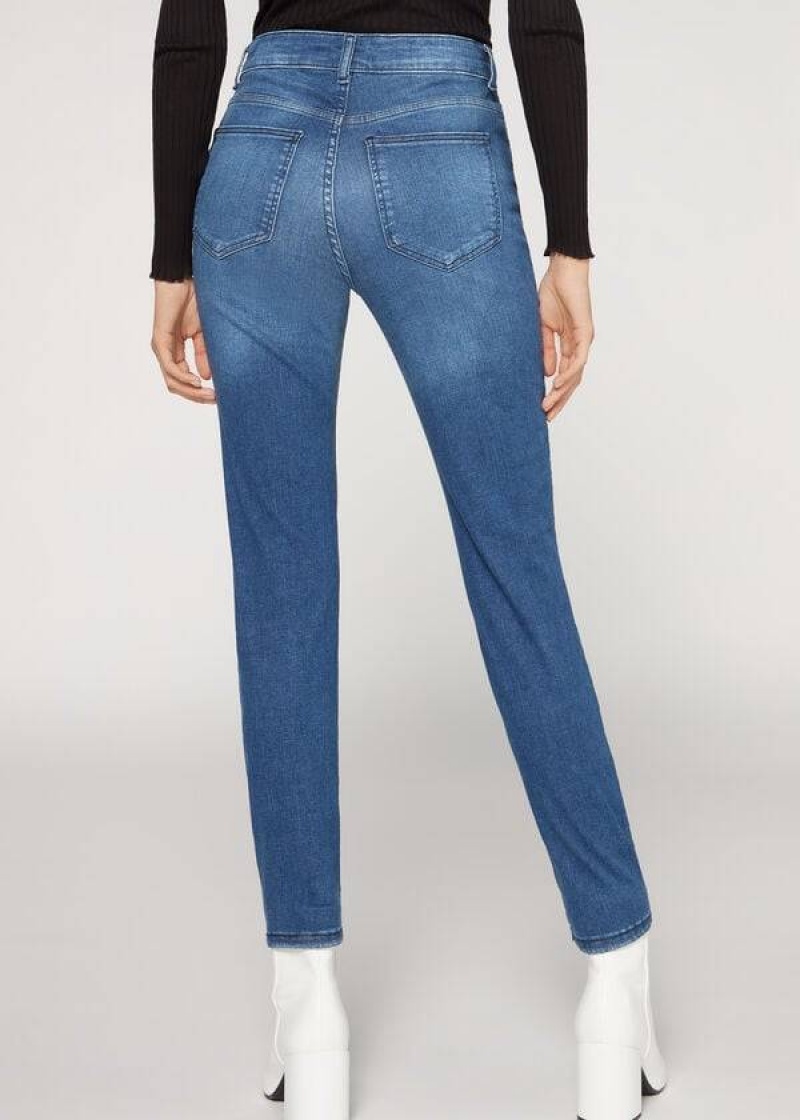 Calzedonia Super Flex Denim High Waist Superskinny Women's Jeans Blue | CA 1576LH