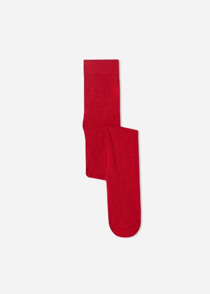 Calzedonia Super Opaque with Cashmere Kids\' Tight Red | CA 1186LH