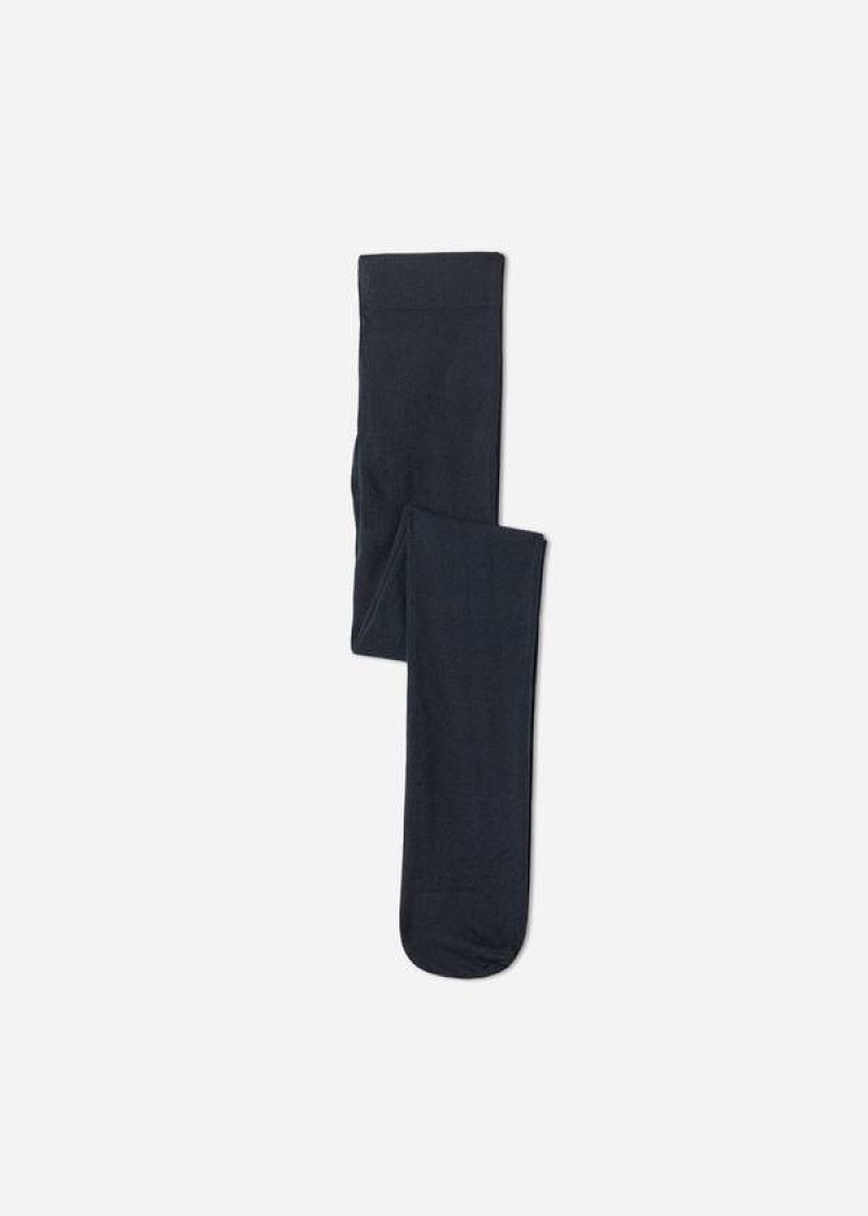 Calzedonia Super Opaque with Cashmere Kids\' Tight Blue | CA 1181FM