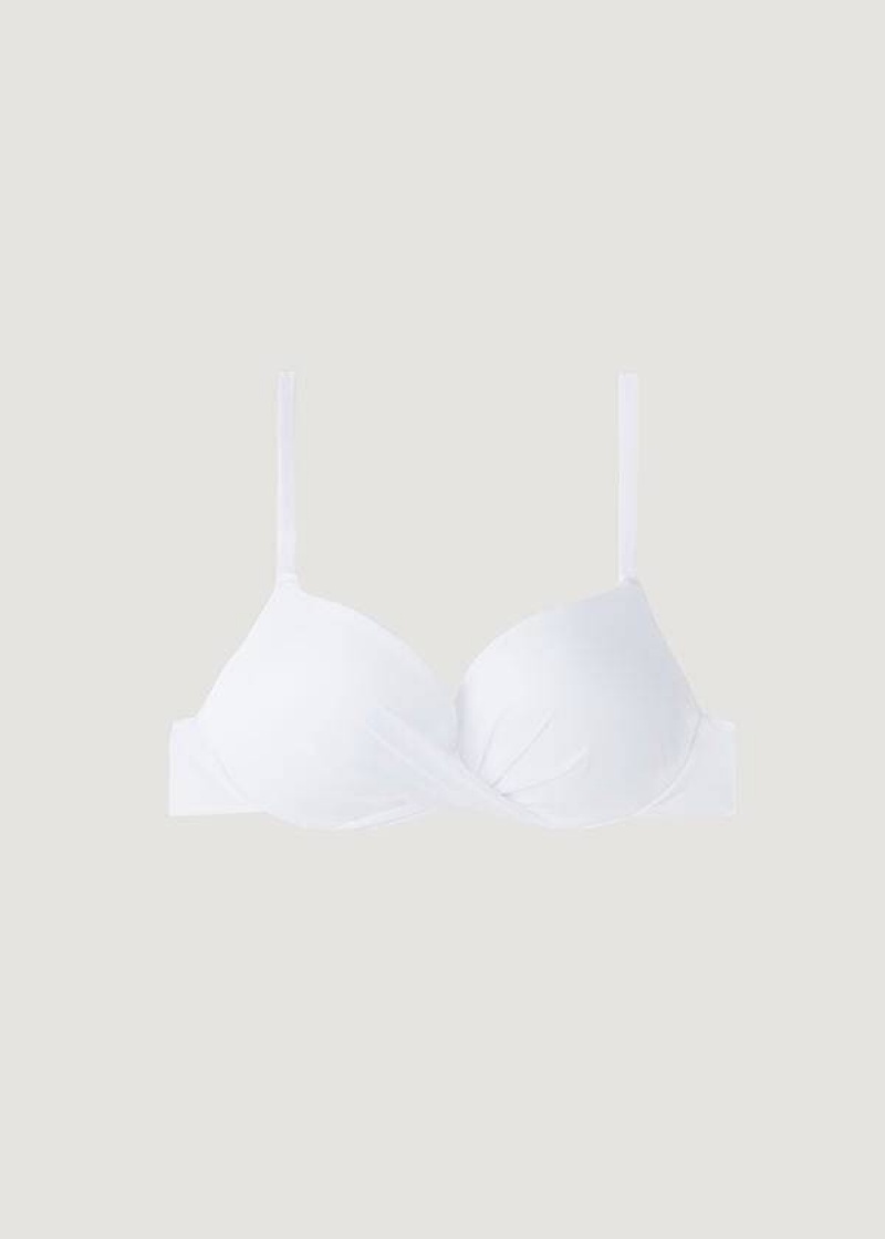 Calzedonia Super Padded Push Up Indonesia Eco cobey Women's Bikini Tops White | CA 2214UT