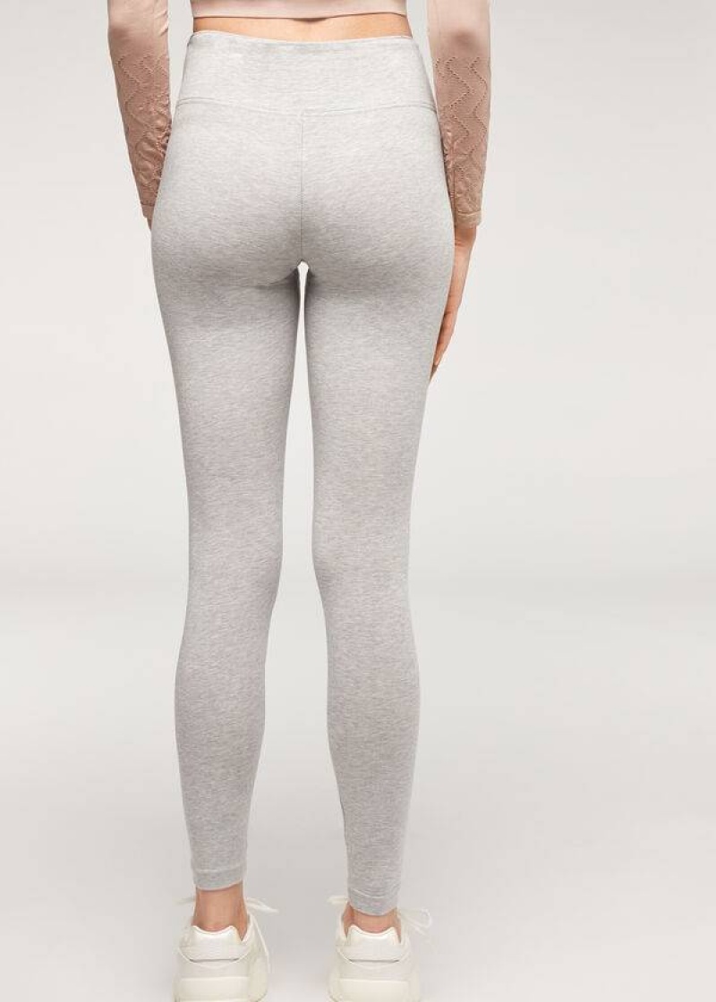 Calzedonia Supima Cotton Women's Leggings Grey | CA 1496JJ