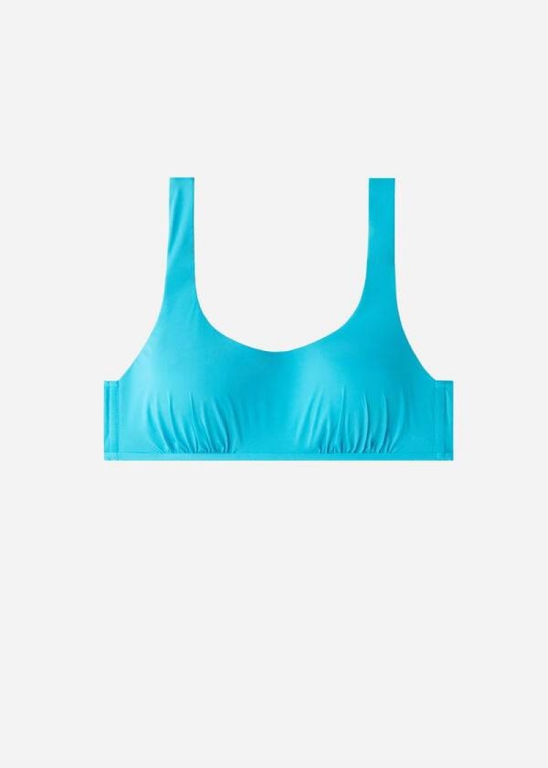 Calzedonia Tank-Style Indonesia Women's Bikini Tops Turquoise Green | CA 2182QZ