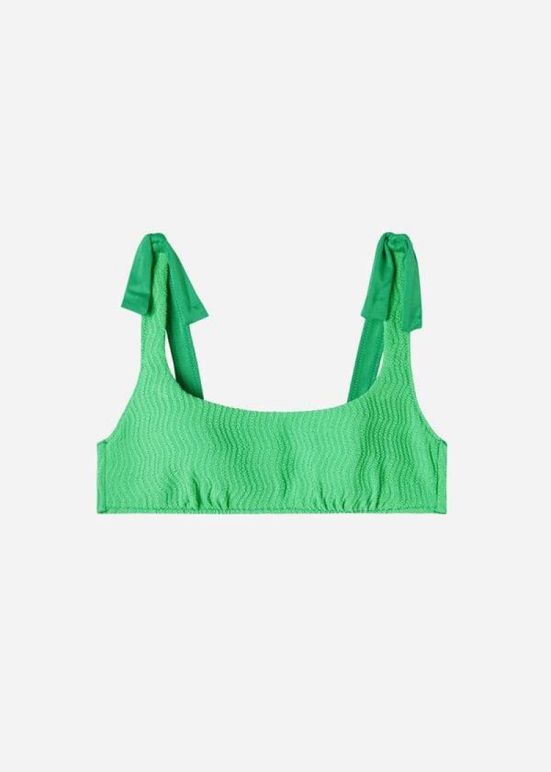 Calzedonia Tank Mykonos Women's Bikini Tops Turquoise Green | CA 2207MA