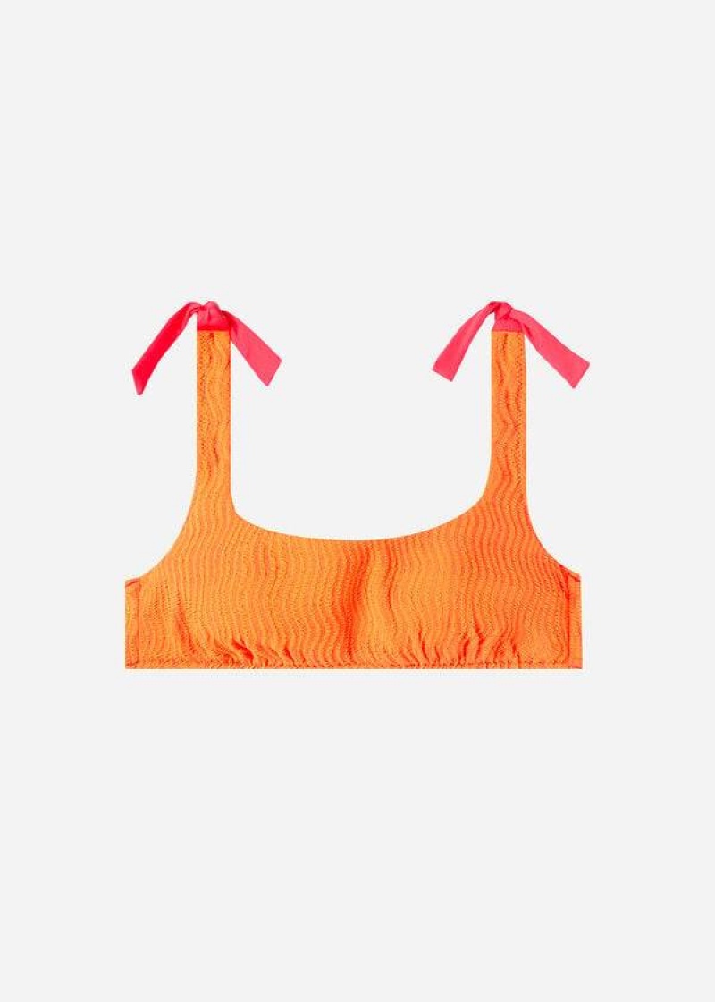 Calzedonia Tank Mykonos Women's Bikini Tops Orange | CA 2205BC