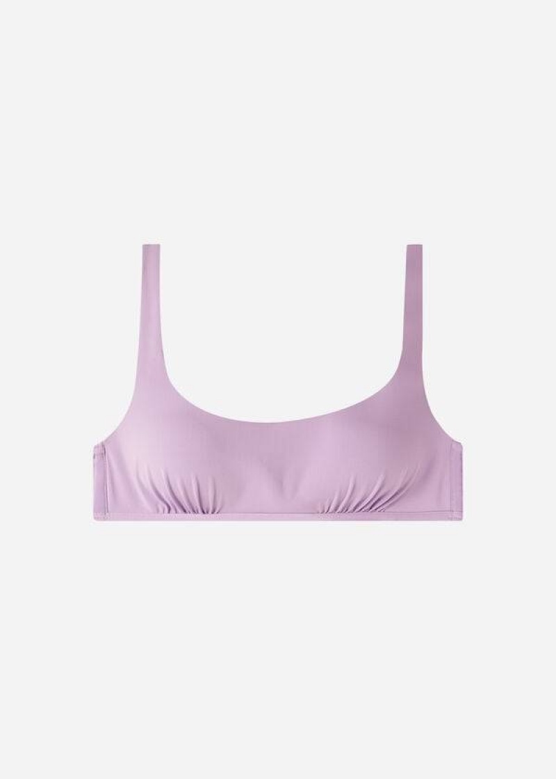 Calzedonia Tank Style Indonesia Eco Women's Bikini Tops Purple | CA 2198JJ