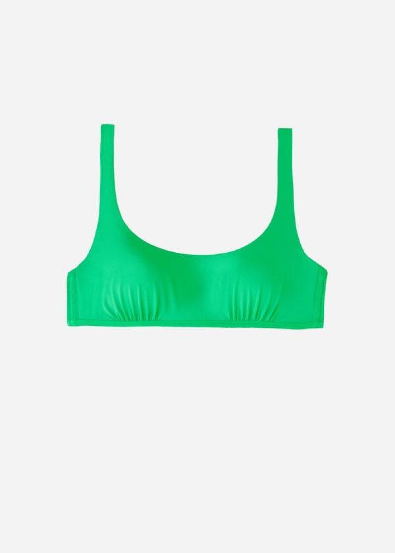 Calzedonia Tank Style Indonesia Eco rosa Women's Bikini Tops Green | CA 2196GL