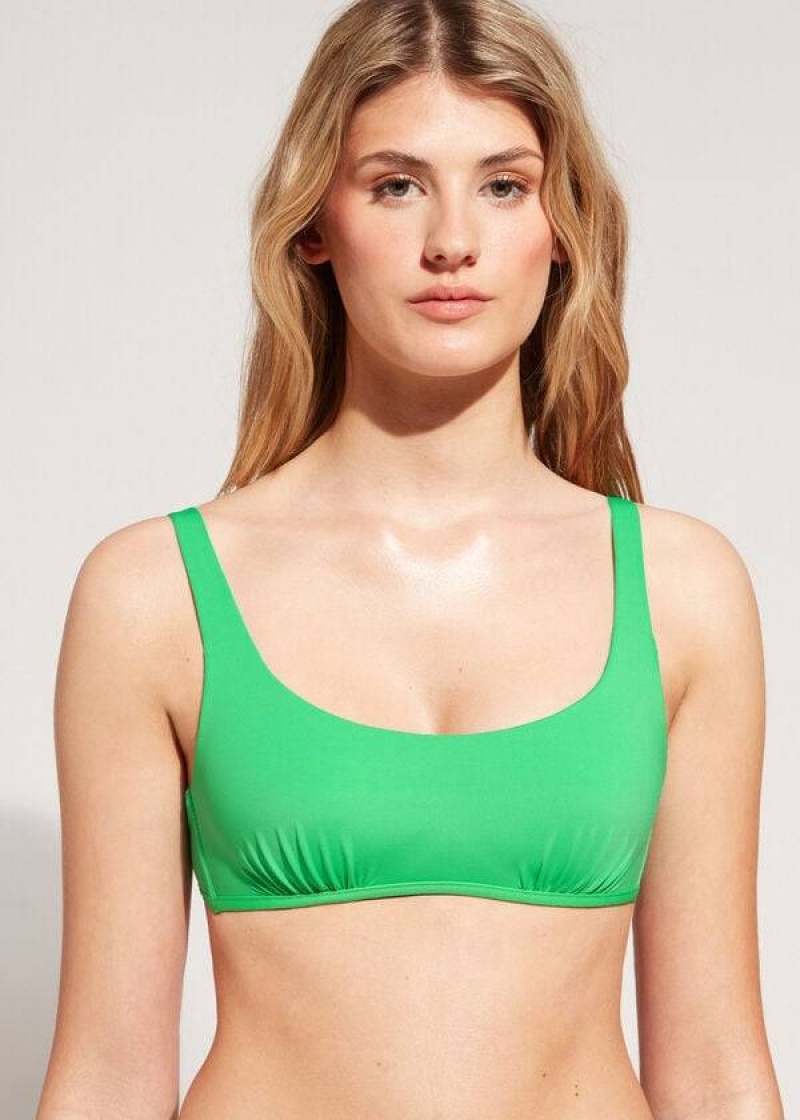 Calzedonia Tank Style Indonesia Eco rosa Women\'s Bikini Tops Green | CA 2196GL