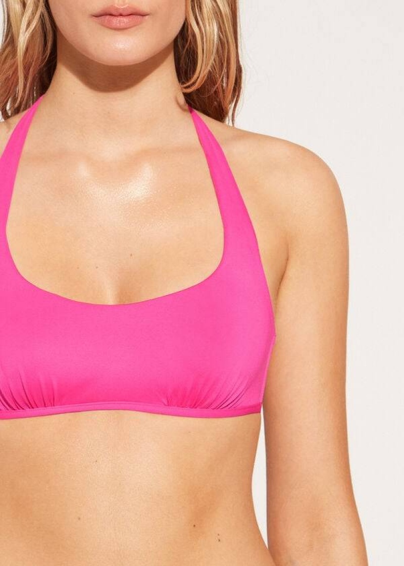 Calzedonia Tank Style Indonesia Eco rosa Women's Bikini Tops Pink | CA 2195FM