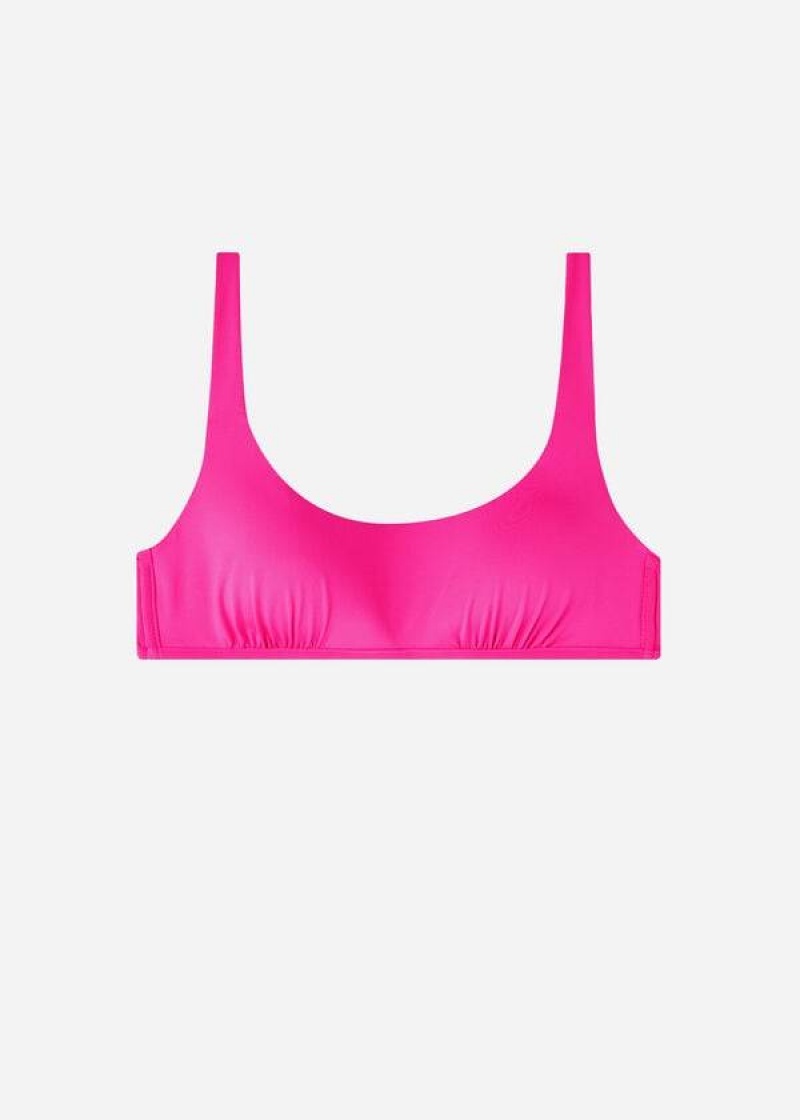 Calzedonia Tank Style Indonesia Eco rosa Women's Bikini Tops Pink | CA 2195FM