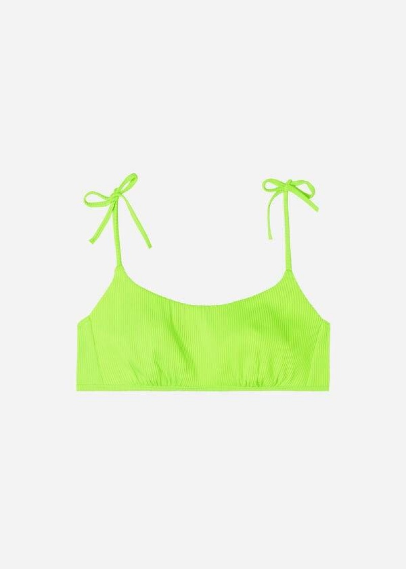 Calzedonia Tank Style New York Women's Bikini Tops Green | CA 2193SO