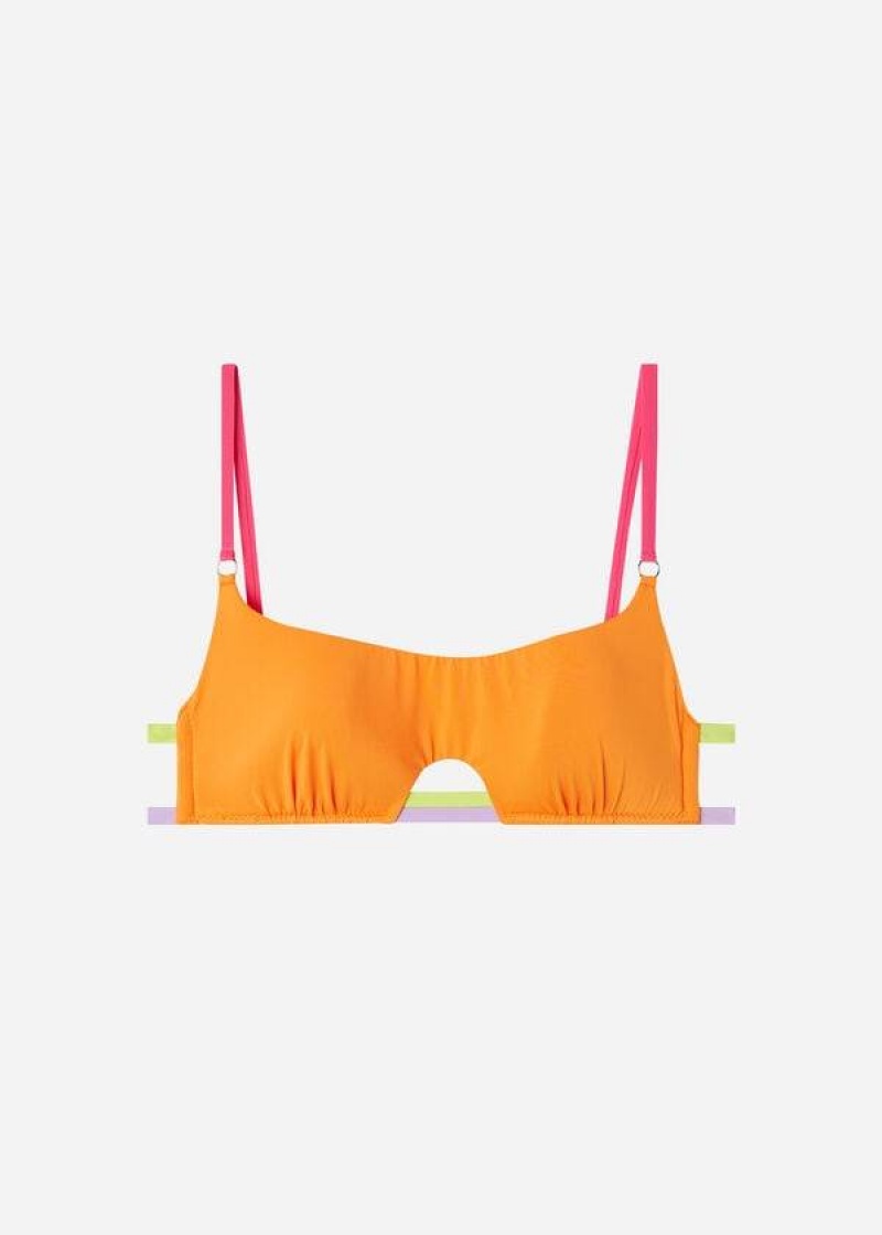 Calzedonia Tank Tokyo Eco Women's Bikini Tops Orange | CA 2189IS