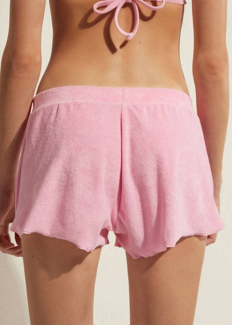 Calzedonia Terrycloth Shorts Women's Cover Ups Pink | CA 2040GL