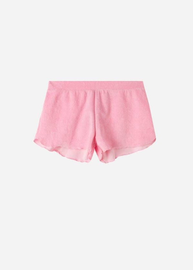 Calzedonia Terrycloth Shorts Women's Cover Ups Pink | CA 2040GL