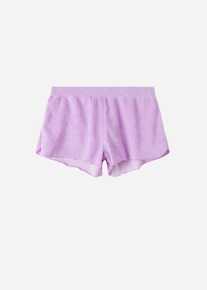 Calzedonia Terrycloth Shorts Women's Cover Ups Purple | CA 2039FM