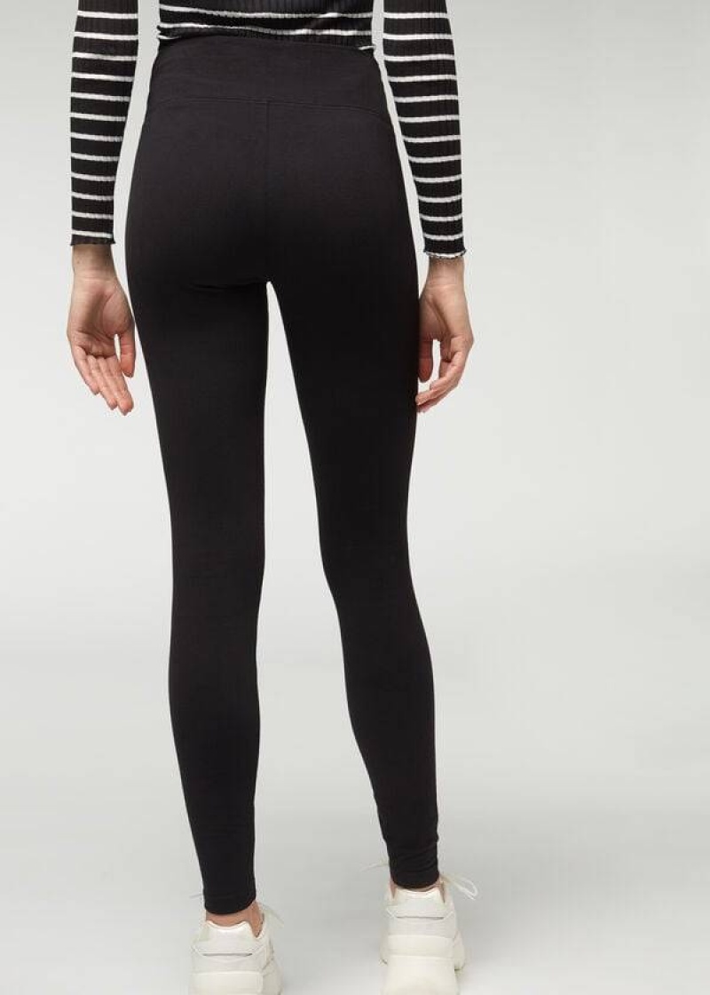 Calzedonia Thermal Women's Leggings Black | CA 1494GL