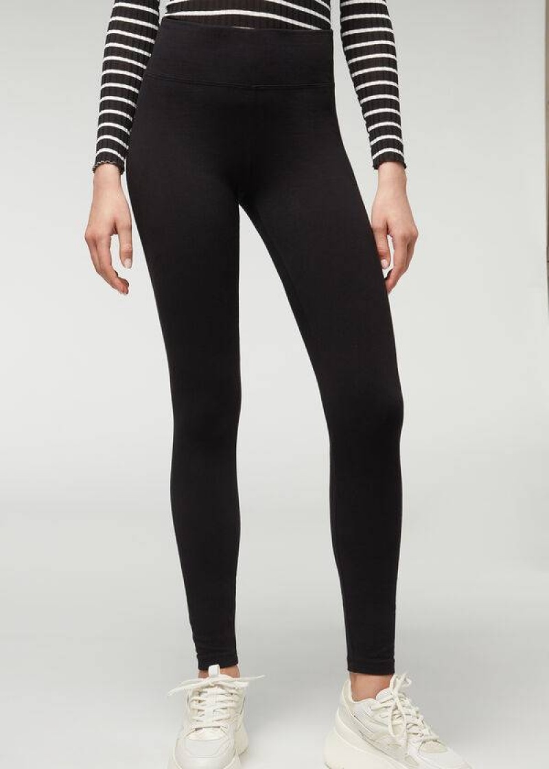 Calzedonia Thermal Women\'s Leggings Black | CA 1494GL