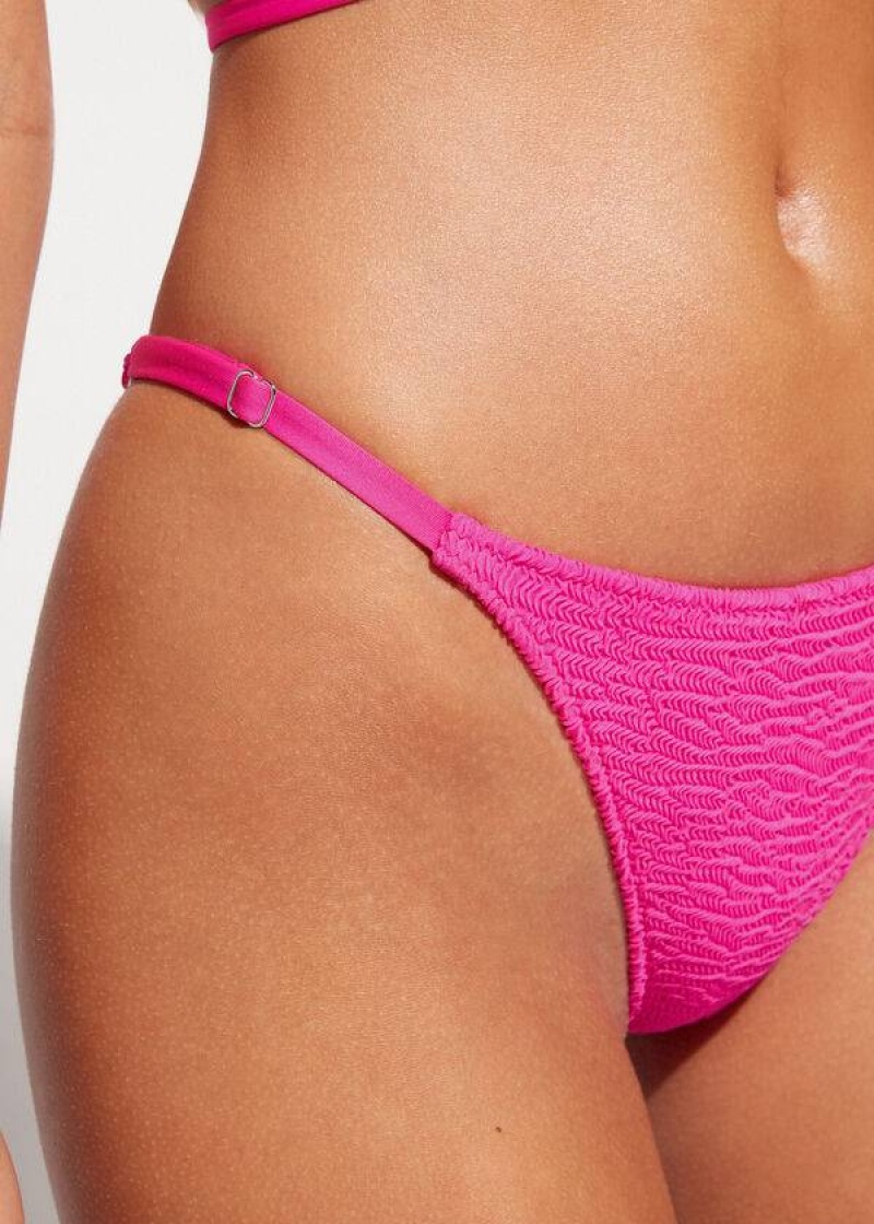 Calzedonia Thin Sides Thong Miami Women's Bikini Bottoms Pink | CA 2561NB